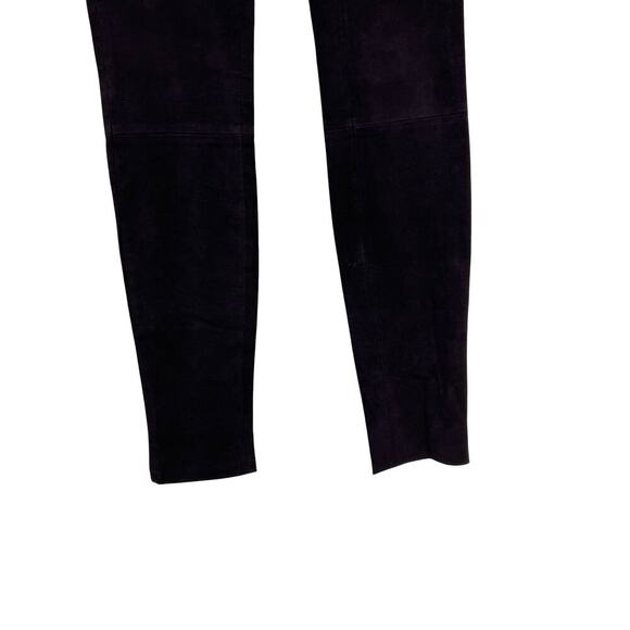 Helmut Lang Plum Embossed Leather‎ Skinny Leggings Pants Purple Size 2 - Picture 5 of 11